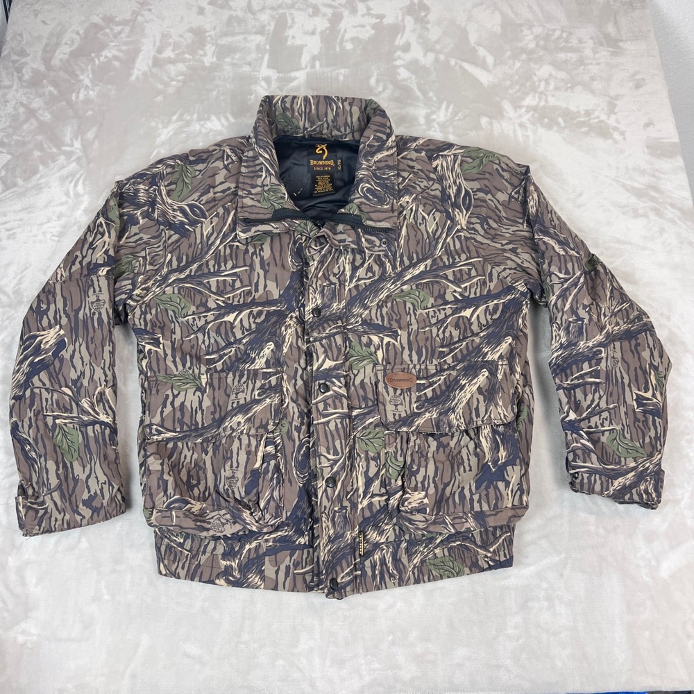 Browning Gore-Tex Hunting Jacket Mens XL Camo Mossy Oak Treestand Gorpcore Hike